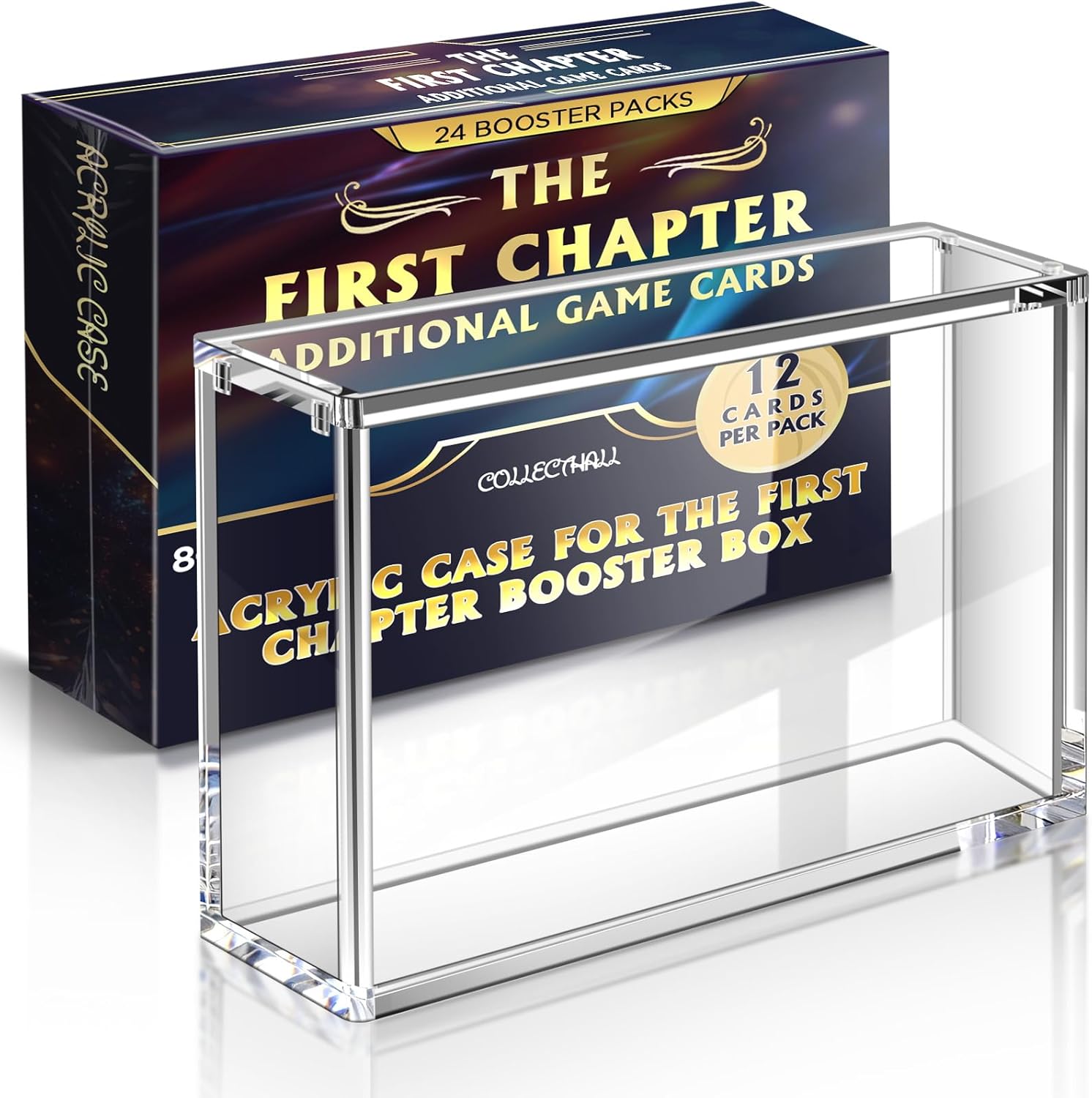 Acrylic Display Case for DIS Lorca Booster Box, Magnetic Lid The First Chapter Booster Box Display Case, Dust Proof Protector & Showcase Box (24 Booster Packs Edition)