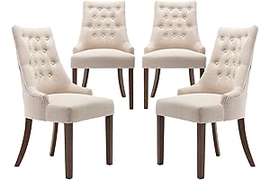 COLAMY Wingback Tufted Dining Chairs - Set of 4