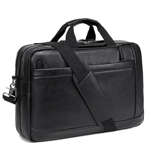Mens Messenger Bag 17.3 Inch Canvas/Leather Laptop Bag Backpack for Men Briefcase Computer Handbags Shoulder Bag Convertible