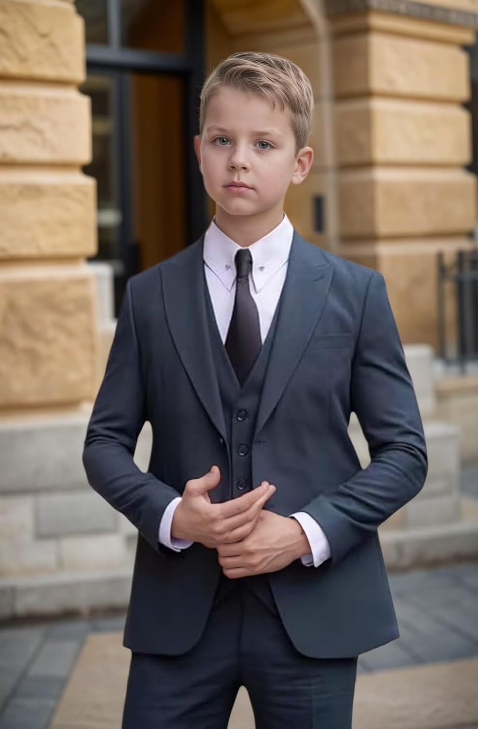 Boy Suits Kids Formal Suits Toddler Tuxedo Wedding Graduation Classic Outfit for Teen Blazer Vest and Pants