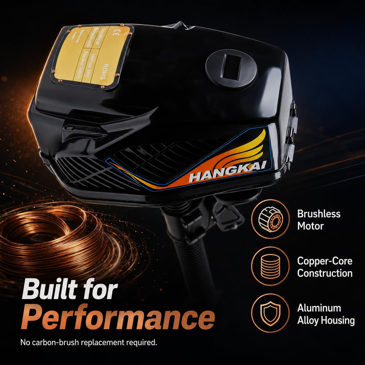 Motore elettrico fuoribordo da 48 V, 1000 W, con 15 km/h