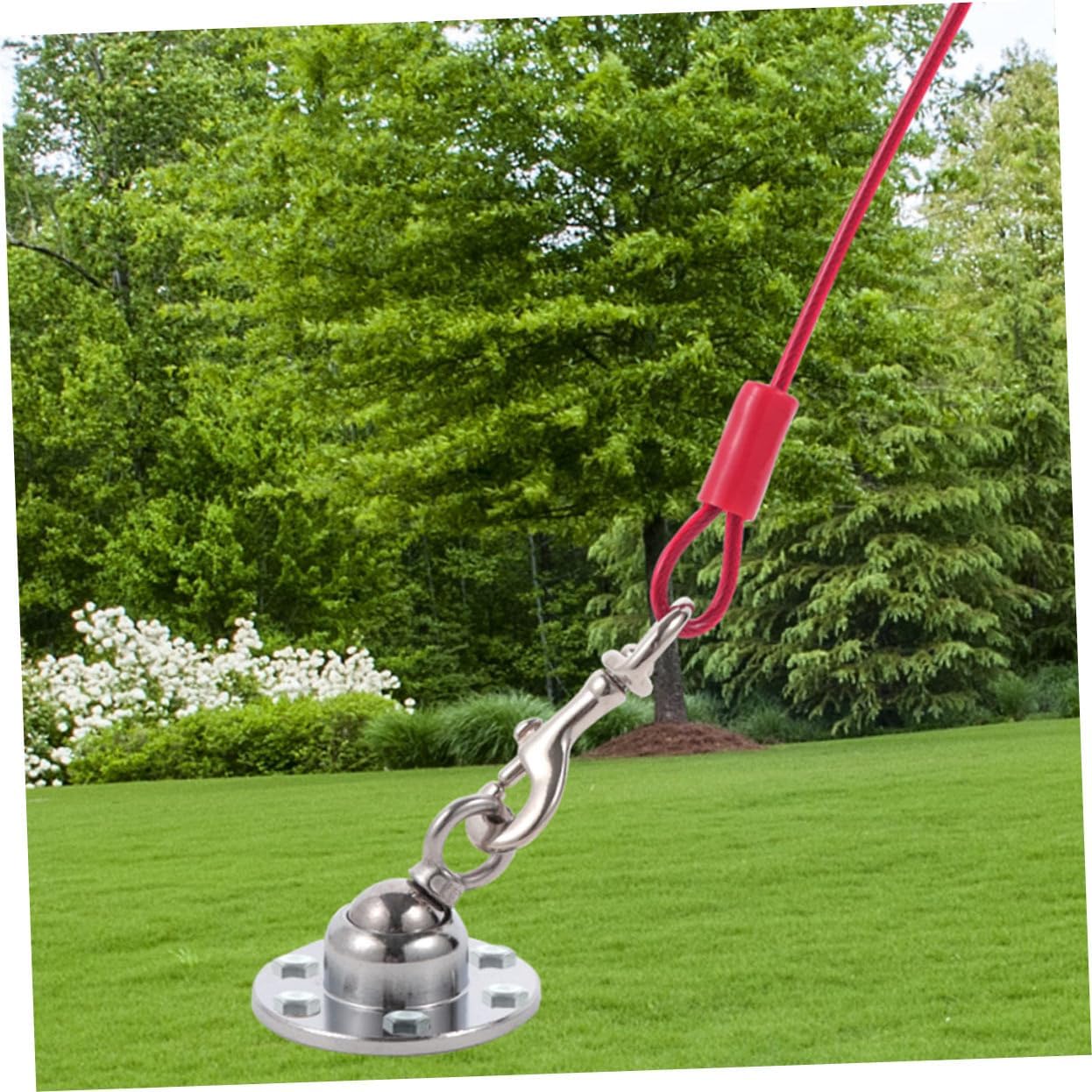 Garneck 1set Rotating Stainless Steel Dog Stake Heavy-Duty Tie for Large Dogs Easy Installation Design for Camping Outdoor Use