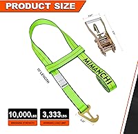 Vista 2 de Wheel Lift Straps,2pack,2" X10'Quick-Pick Wheel Lift Strap with Finger Hook Ratchet to fit Jerr-Dan MPL Element Tire Basket Strap with Side Hook