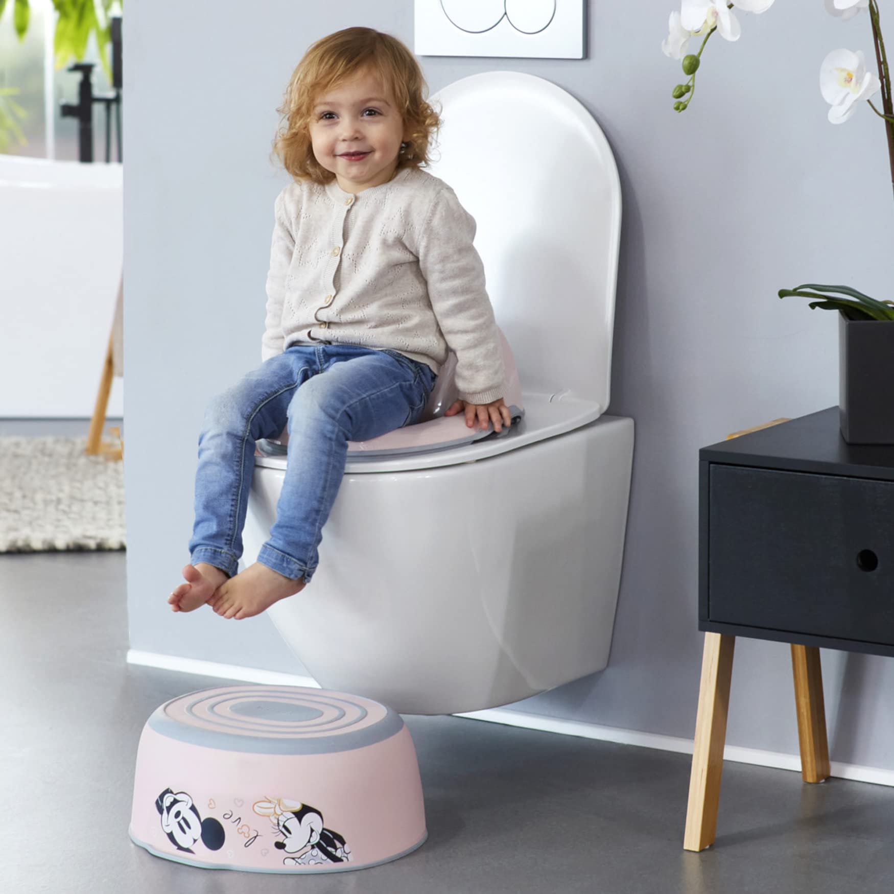 keeeper Minnie Nocnik dziecięcy deluxe 4 w 1, Nocnik + Nakładka sedesowa + Taboret + Dozownik na chusteczki nawilżane, Od ok. 18 miesięcy do ok. 4 lat, Kasimir, Różowy