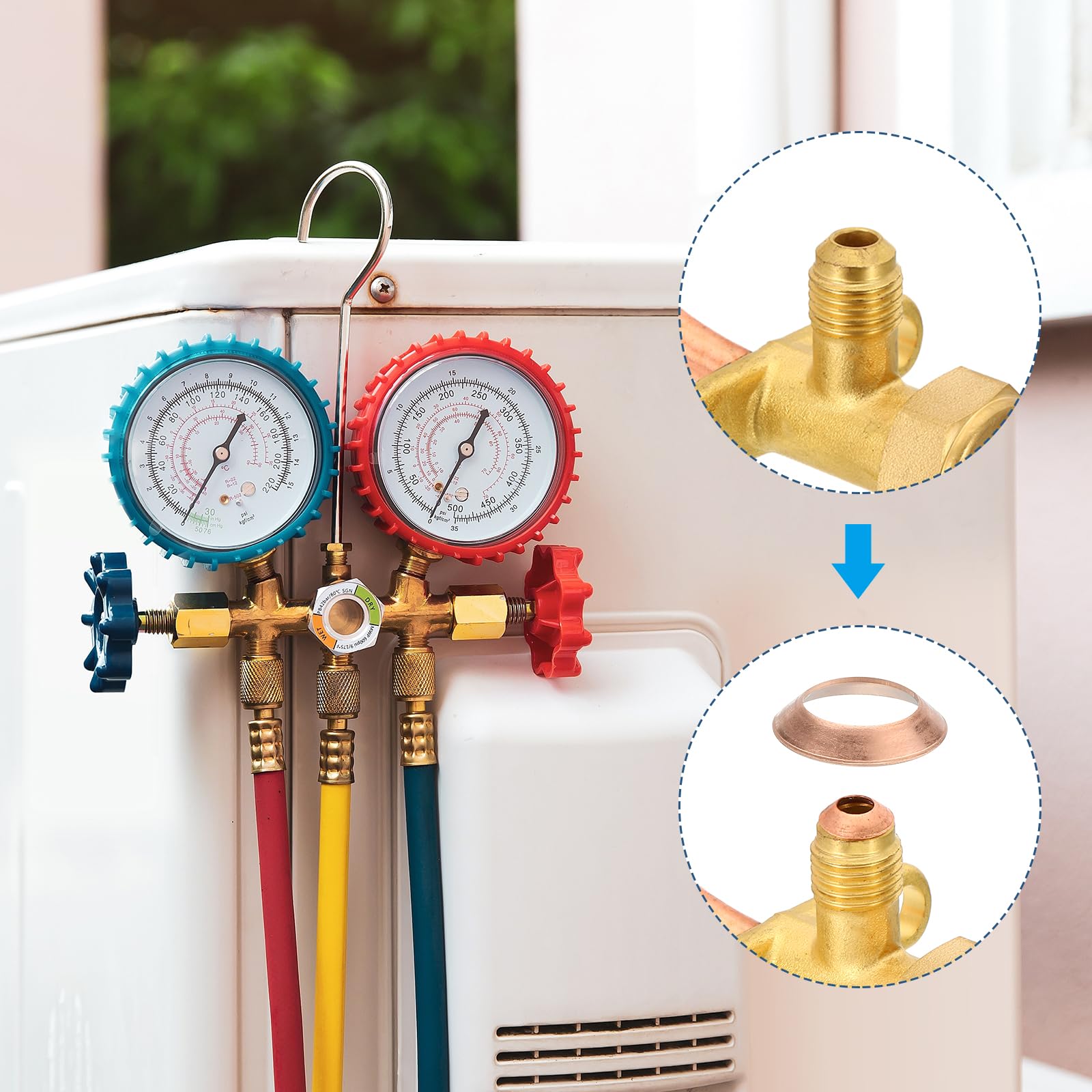 QUARKZMAN 8Pezzi Guarnizione a Flangia in Rame, Adatta per Tubo da 1/2", Raccordo a Flangia in Rame a 45 Gradi per Accessori Condizionatore d'Aria e Refrigerazione