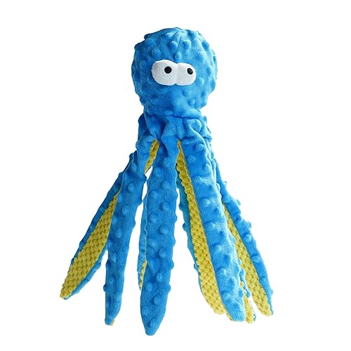 Nocciola Octopu Crinkle Squeaky Dog Toys for Aggressive Chewers, Durable Stuffed Plush Rope Tug Puppy Toy for Small, Medium Large Dogs, Octopus Fish Ocean Beach Summer, Dog Birthday Gifts - 1 PCS Octopus