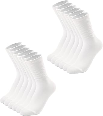 3-12 Pack Womens Crew Socks Size 6-9 Light Weight Thin Casual Calf Socks
