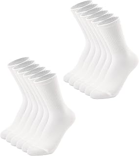 3-12 Pack Womens Crew Socks Size 6-9 Light Weight Thin Casual Calf Socks