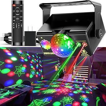 Disco Ball Party Lights Dj Disco Light Sound Activated Strobe Stage Light for Parties Indoor Dance Birthday Gift Bar Club Wedding Rave Home Room Karaoke New Years Eve Halloween Christmas Decorations