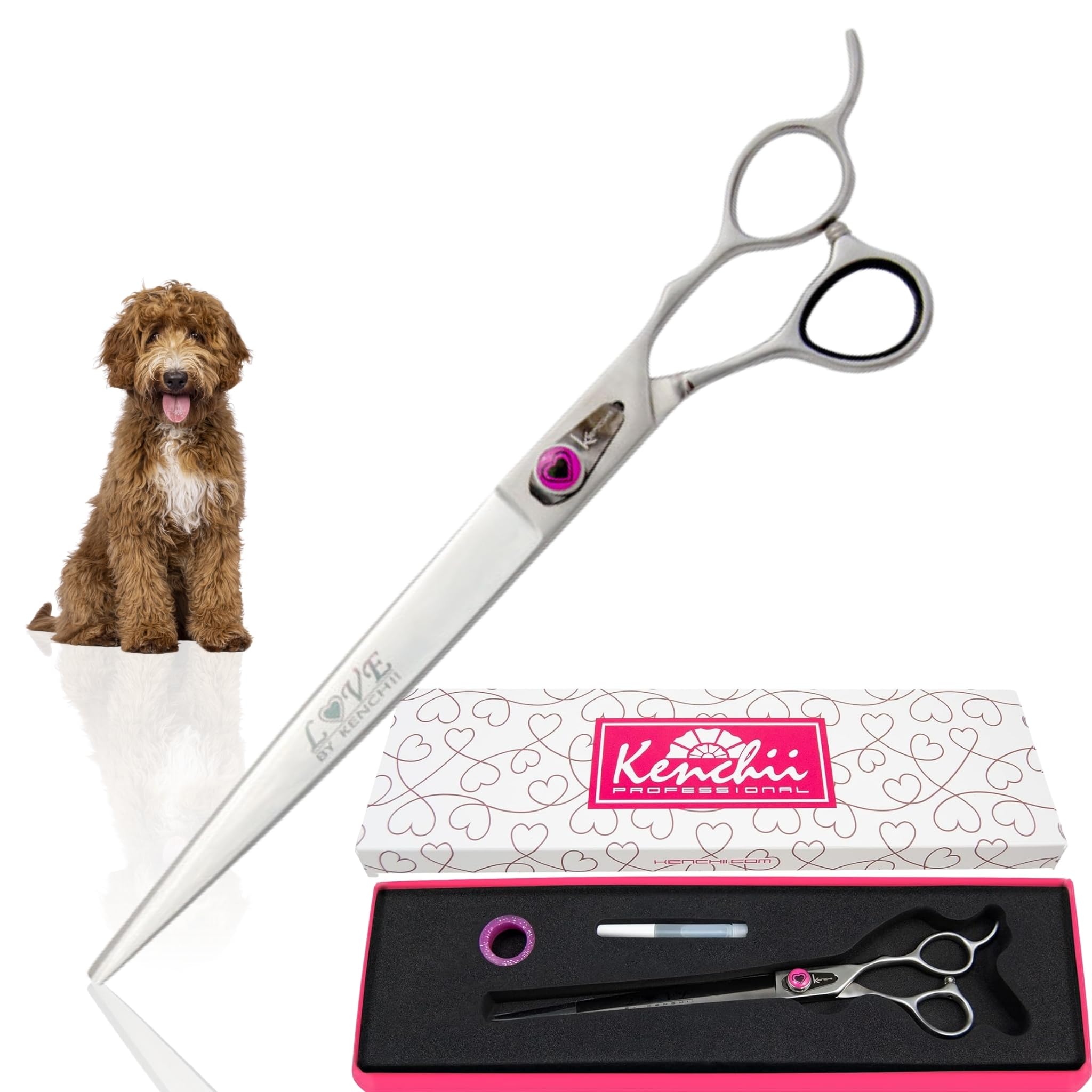Amazon.com: Kenchii Love Dog Grooming Scissors, 9 Inch Straight