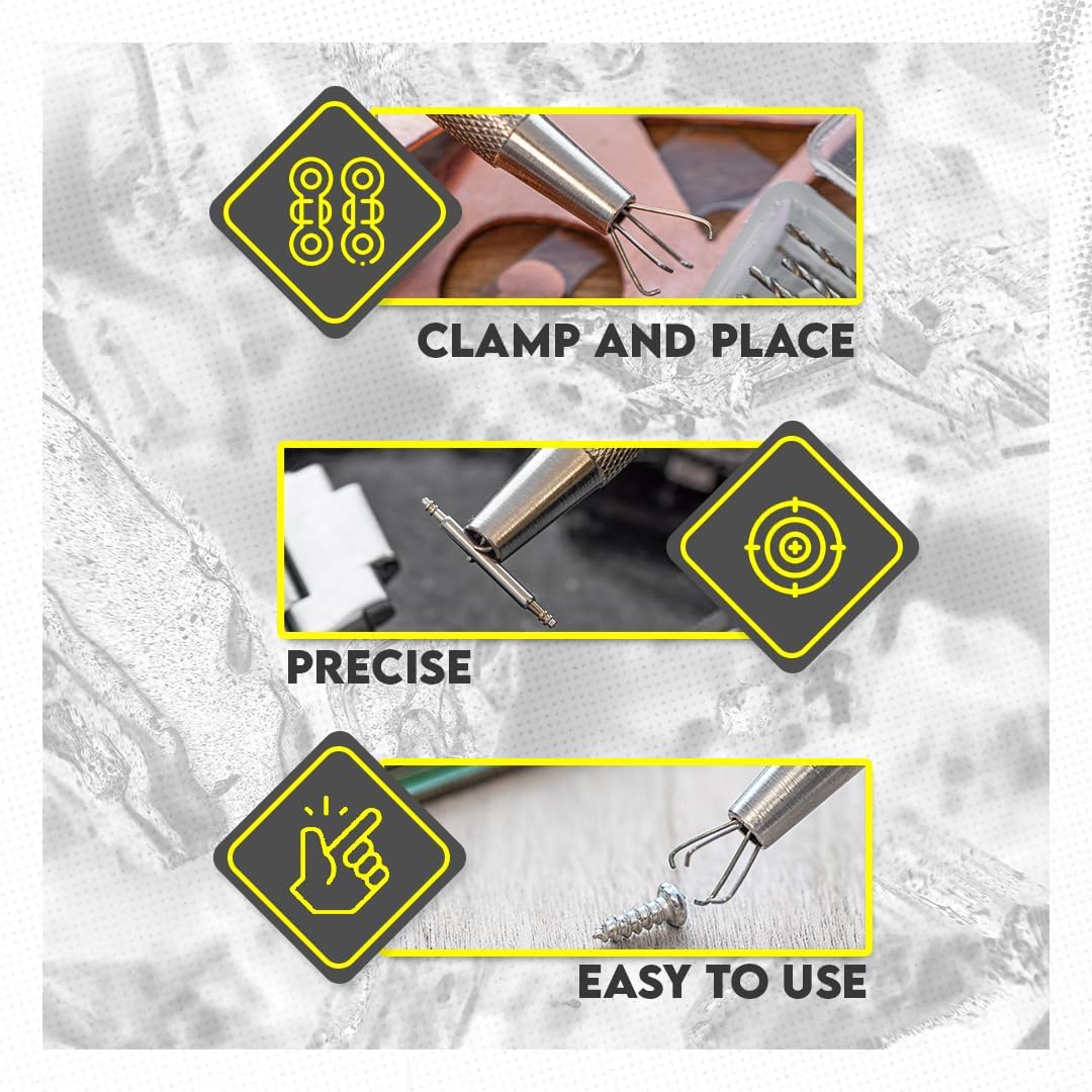 SE Pick-Up Tool with 4 Prongs - Jewelry Making Accessory - 4 Prongs Grabber for Tiny Objects - 4.5 inch Claw Pick-up Tool - 860PT