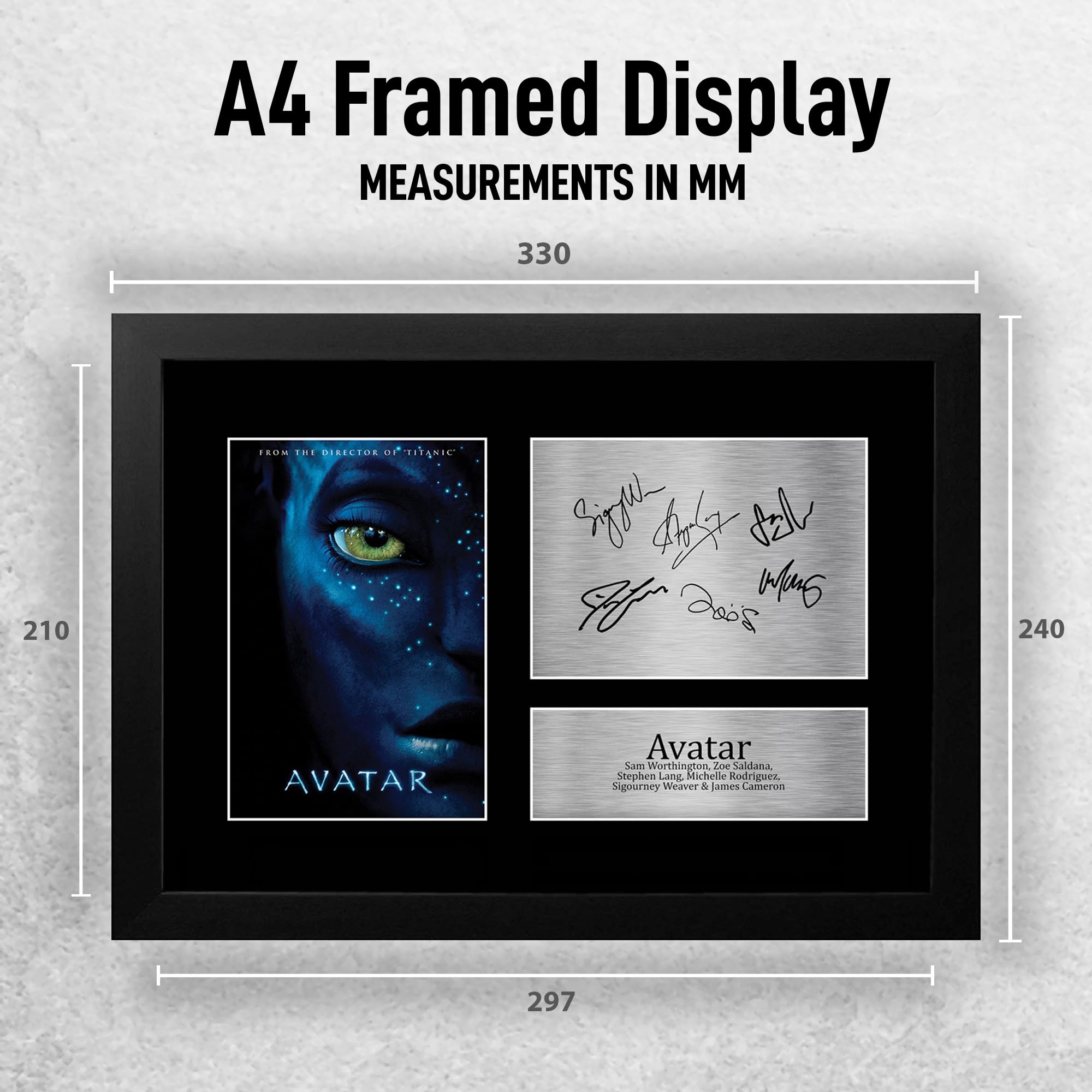 Avatar Película Póster Autógrafo A4 Enmarcado Memorabilia