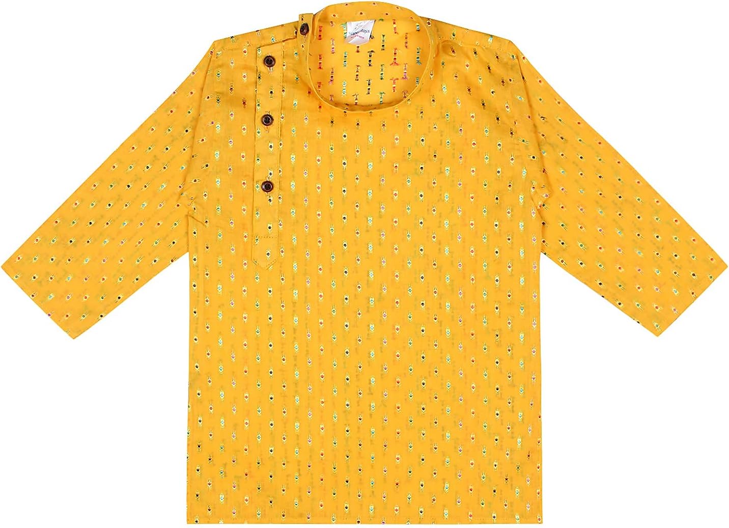 Superminis Boy's Cotton Kurta with Dhoti - Golden Thread Work, Side Button Kurta Set for Ethnic Wear - Image 6