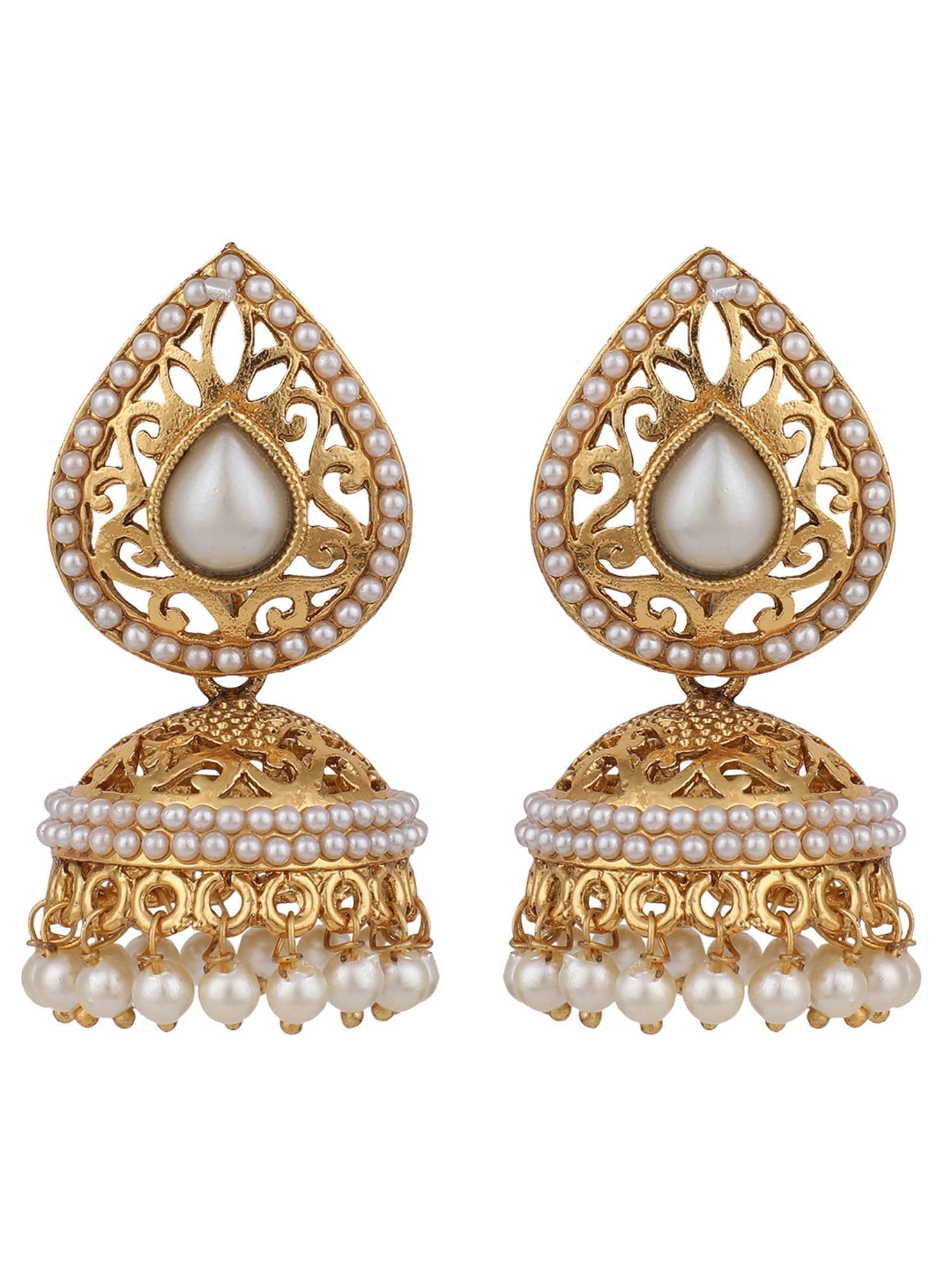 See full amazon price history chart for Styylo Fashion_White & Gold Traditional Pearl Brass jhumka Earring_EAR-M-40261 Styylo Fashion_White & Gold Traditional Pearl Brass jhumka Earring_EAR-M-40261 (B0CZ9Q7YLM) Amazon Price History, Amazon Price Tracker
