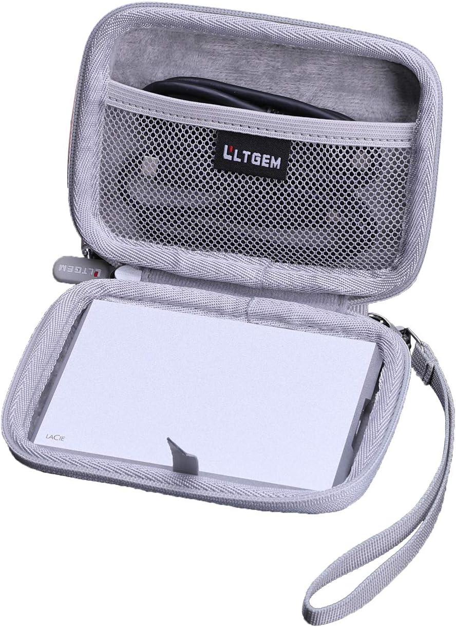LTGEM EVA Hard Case for LaCie Mobile Drive 1TB 2TB 4TB 5TB External Hard Drive HDD – USB-C USB 3.0, for Mac and PC Computer Desktop Workstation Laptop，