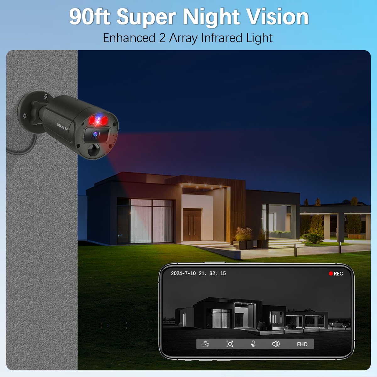 Sistema di telecamere di sicurezza cablate per esterni, audio a 2 vie e 4K Ultra HD, sistemi di videosorveglianza POE per la casa, kit di videosorveglianza DVR