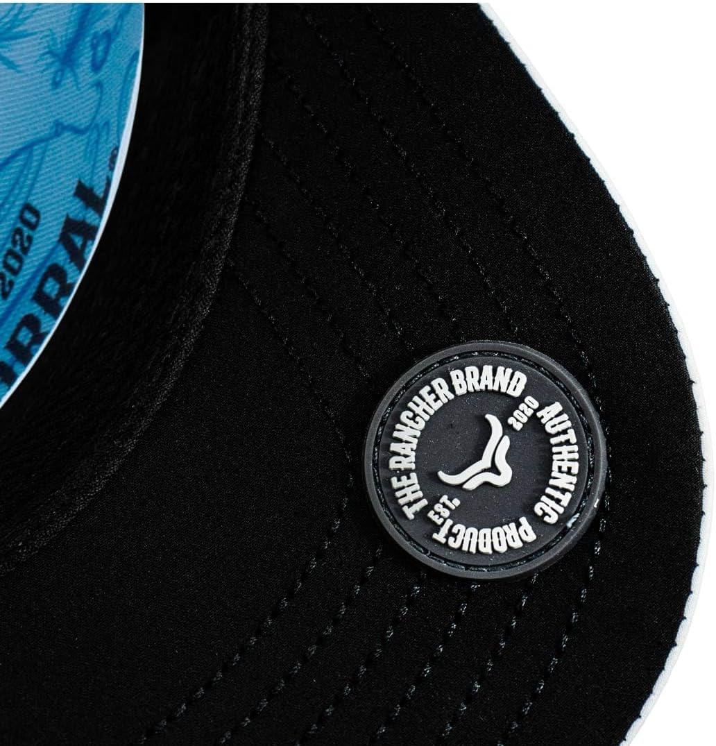 RANCH & CORRAL White Cap with Black Fish Patch Perforated Mesh
