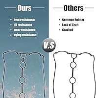 Vista 5 de uxcell Juntas de tapa de válvula de motor para Chevrolet Aveo 1.6L 2004-2008 No.96353002 Negro