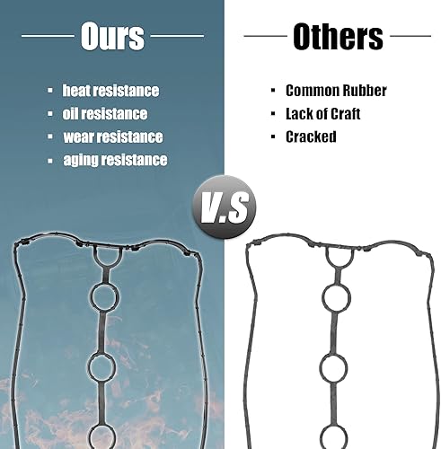 Miniatura 5 de uxcell Juntas de tapa de válvula de motor para Chevrolet Aveo 1.6L 2004-2008 No.96353002 Negro