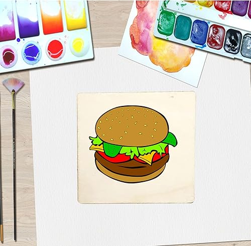 Miniatura 4 de 20 piezas de madera sin terminar, 4 x 4 pulgadas, cuadrados de madera natural en blanco para manualidades, pintura, azulejos de scrabble, posavasos,