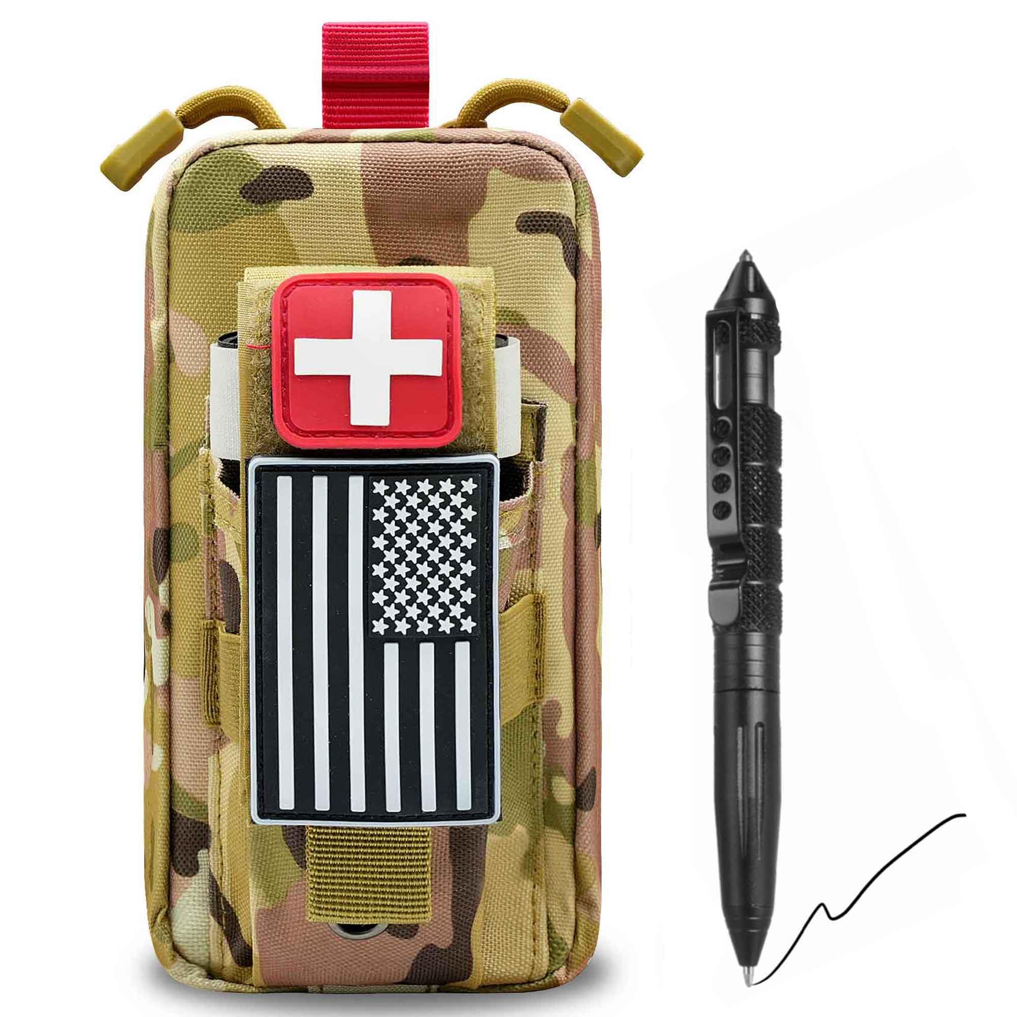 Molle Ifak Pouch Rip Away, Tactical MOLLE Medical Pouch, Rip-Away EMT First Aid Pouch IFAK Trauma Kit Everyday Carry Survival Bag