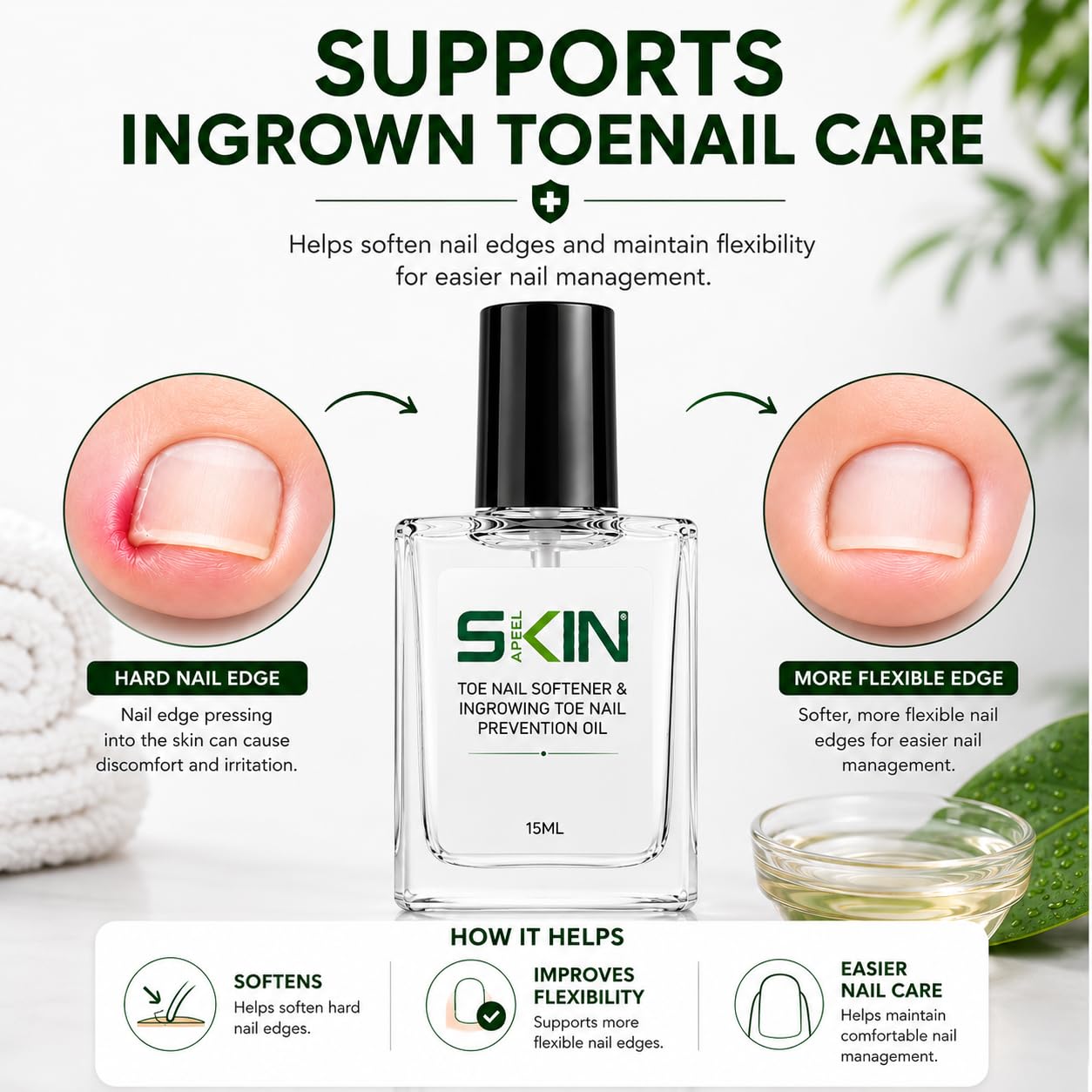 Olejek Do Paznokci I Skórek Skinapeel - 15 Ml | Zmiękczanie Twardych I Pielęgnacja Wrastających | Wzmacniający Olejek Do Manicure I Pedicure | Odżywcze Olejki Do Paznokci