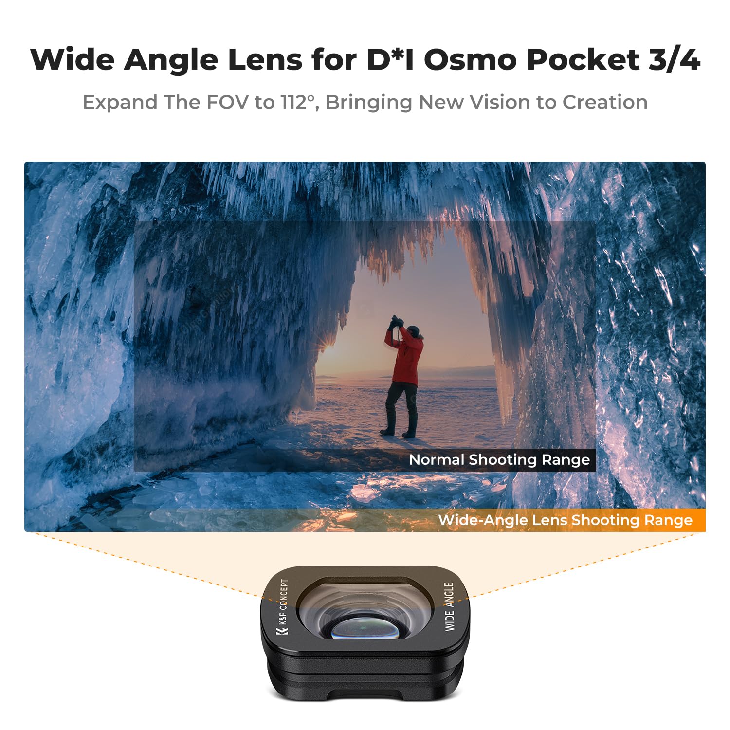 K&F CONCEPT 6-pak filtrów do DJI Osmo Pocket 3, obiektyw makro 10X + obiektyw anamorficzny 1,2 x obiektyw szerokokątny 112° + ND8 + ND32+ ND128, ramka ze stopu magnetycznego ze szkła optycznego