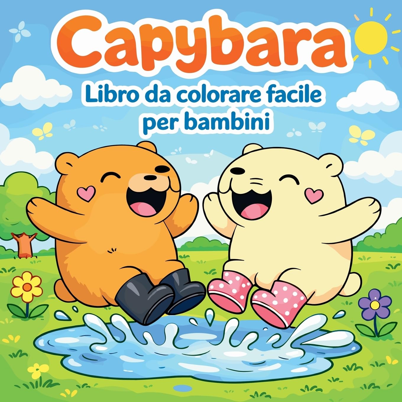 Capybara - Libro da colorare facile per bambini