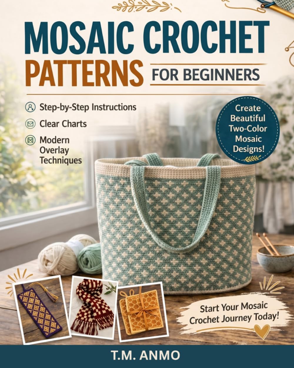 Mosaic Crochet Patterns for Beginners: Easy Two-Color Crochet Projects with Step-by-Step Instructions, Charts, and Modern Overlay Designs