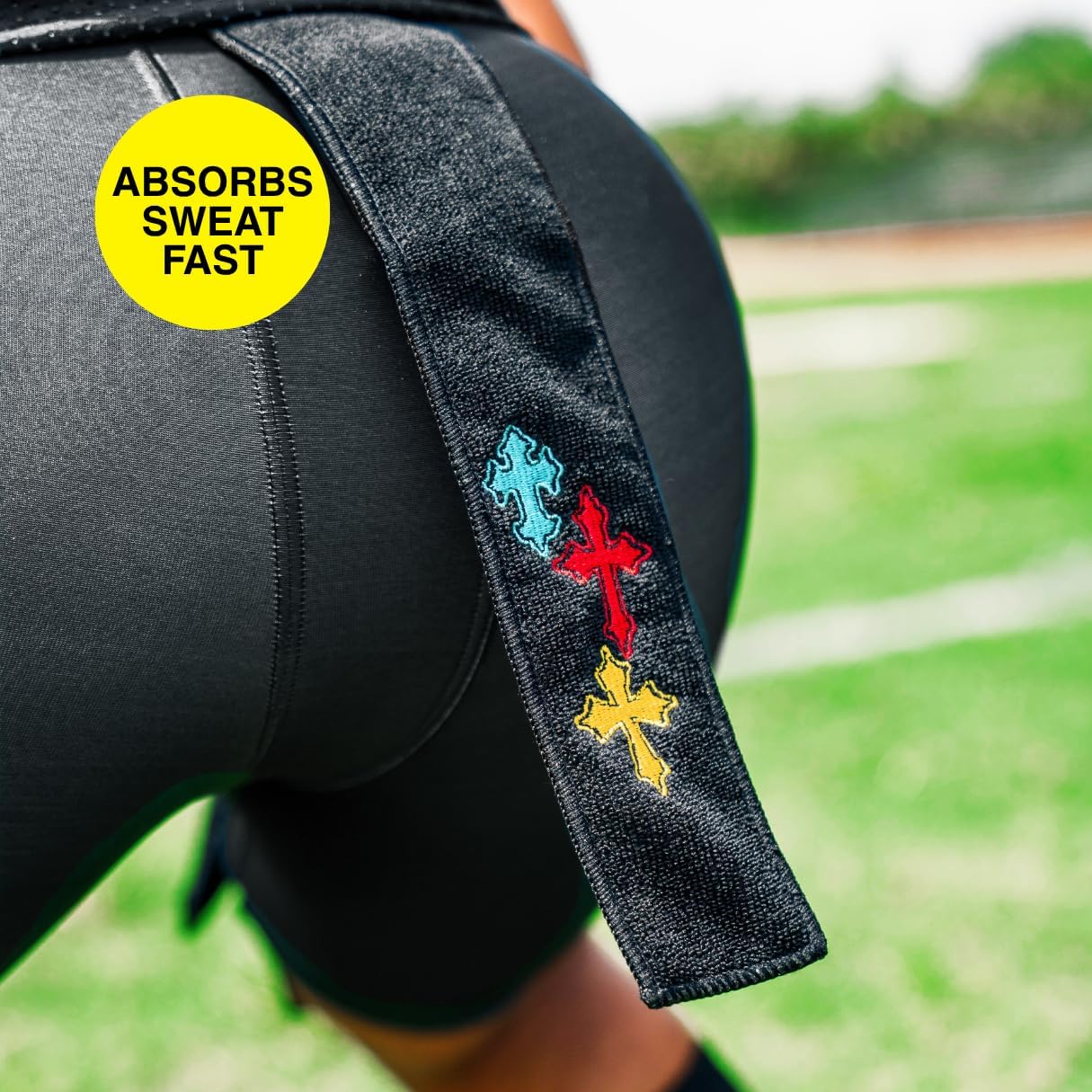 SLEEFS Crosses Chroma Black Thin Football Towel