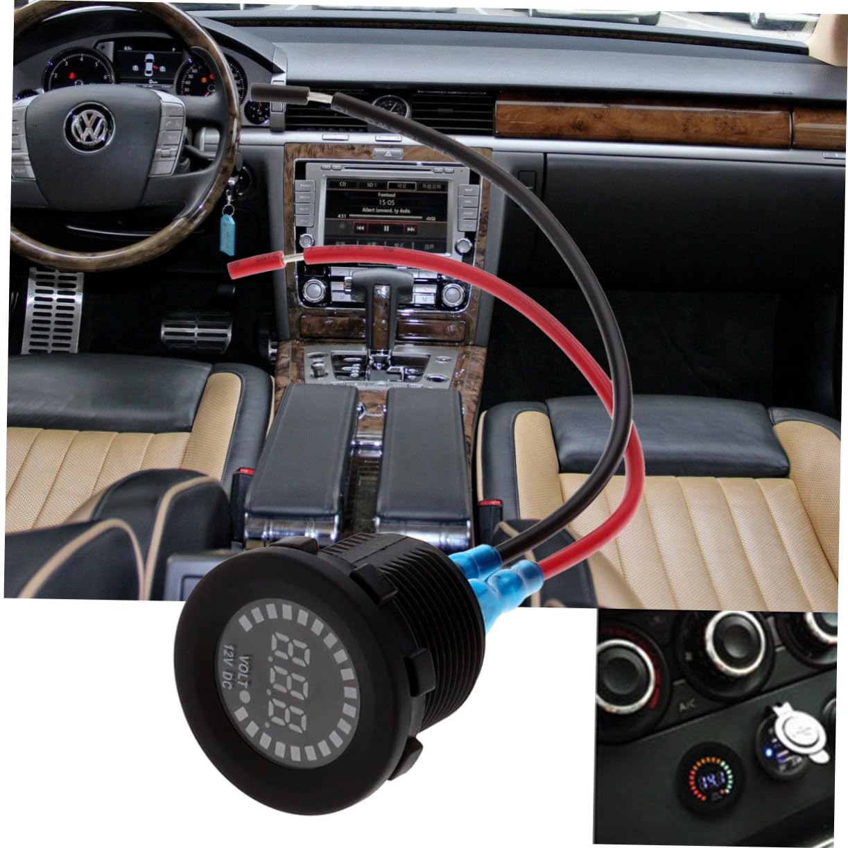 OUNONA 3 Piezas voltímetro para coche voltímetro digital del vehículo medidor de prueba de voltios del vehículo voltimetro digital 12v Mini de 12v