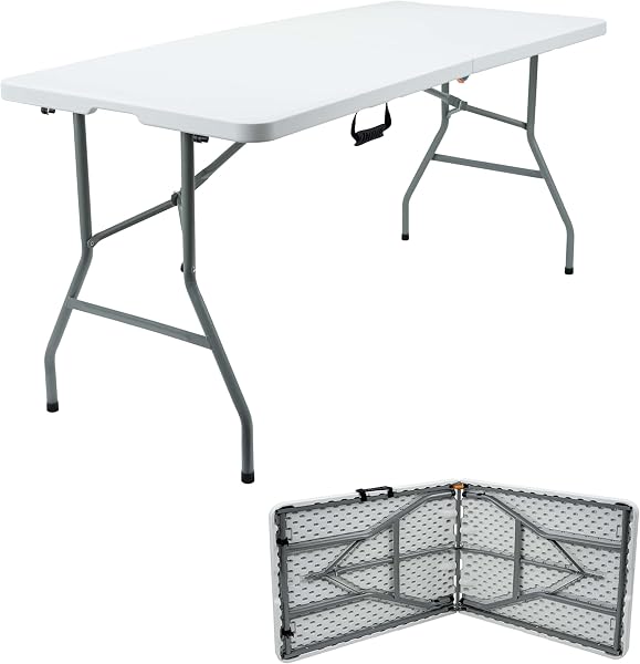 Crystals HEAVY DUTY 6FT FOLDING CATERING CAMPING KITCHEN TABLE
