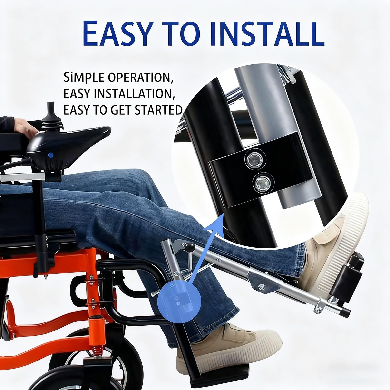 Reposapiés Elevables para Sillas de Ruedas Reemplazo Universal de Reposapiés Reposapiés para Elevar las Piernas para Usuarios de Sillas de Ruedas(Left)
