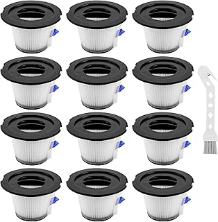 K17 Replacement Filter for MOOSOO K17 Cordless Vacuum Filter, Compatible with ORFELD V20, A18 NEQUARE 18KPa, NOT forMossoo K17 pro (12 HEPA Filter & 12 Strainer Screen)