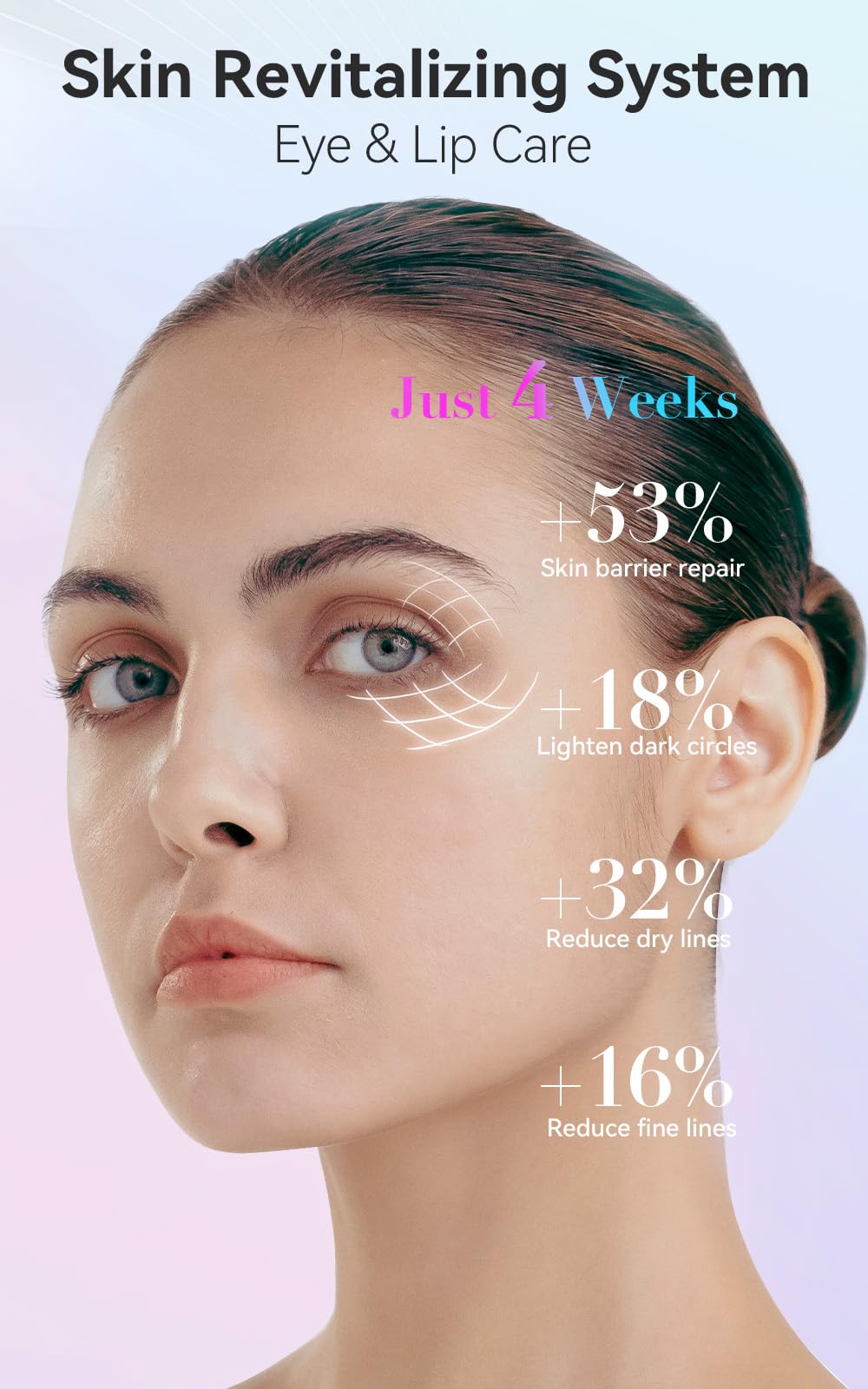 TOUCHBeauty Masajeador de Ojos EMS,Antiarrugas Eye Masaje con Calefacción y Vibración,Anti Envejecimiento Masajeador Recargable para Bolsas Lagrimas, Círculos Oscuros, Hinchazón AG-1883 (Blanco)