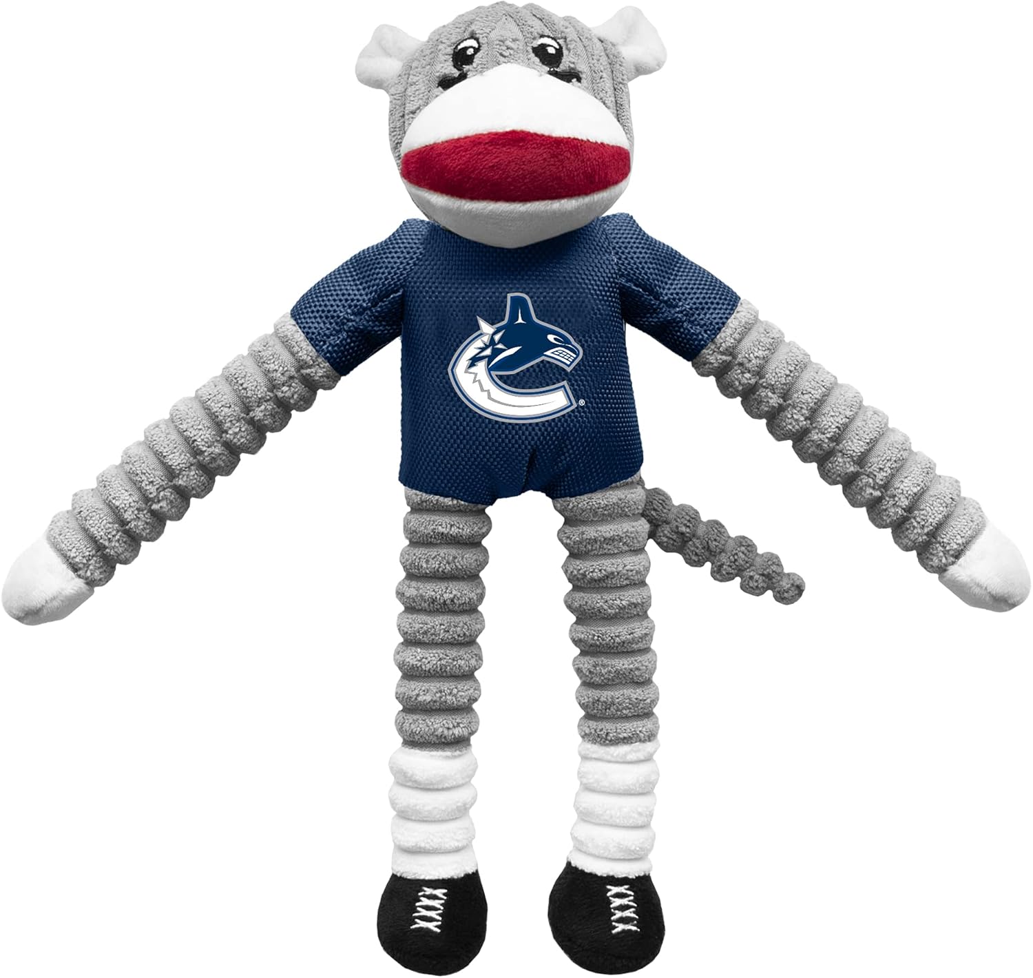 Littlearth NHL Vancouver Canucks Sock Monkey and Flying Disc Pet Toy Combo Set, Team Color, One Size