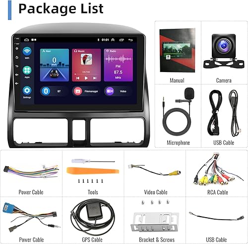 Miniatura 8 de Hi-Fi 16EQ Radio para Honda CRV 2002-2006 estéreo de coche con Carplay inalámbrico Android Auto, PODOFO 9 pulgadas 1080P IPS pantalla táctil