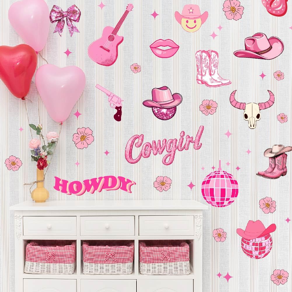 Autocollants muraux pour masquer les murs vides d'une chambre d'ado rose