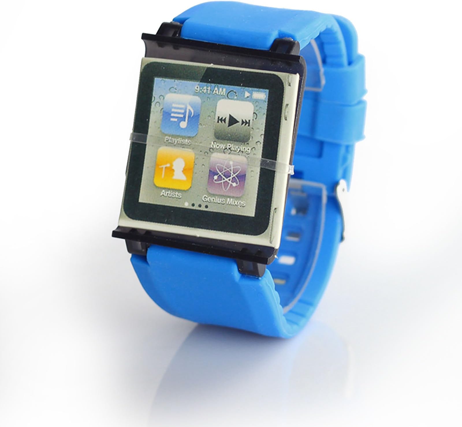 RSHOPS Rshops Adjustable Silicone Watch Band Wrist Strap Cover Case for Apple iPod Nano 6 6th generation Blue