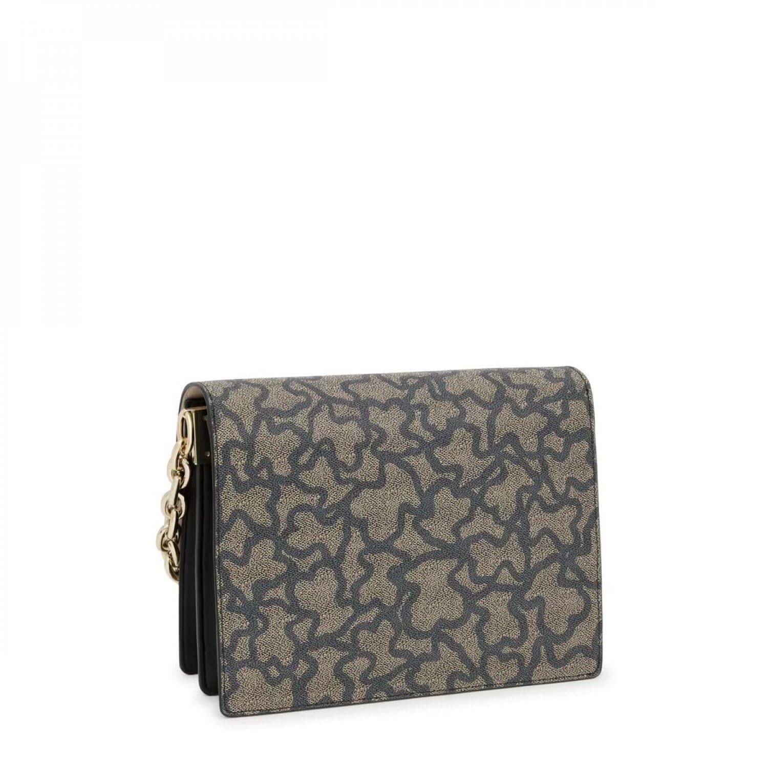 TOUS Bandolera Mediana Audree Chain Negra, Para Mujer, Medidas 20 x 25 x 12 cm, Colección Kaos Icon