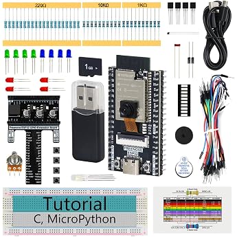Freenove ESP32 Kit dev CAM Board Basic Starter Kit, Dual-Core 32-Bit 240 MHz Microcontroller, Onboard Camera WiFi+BT, 400 Pag
