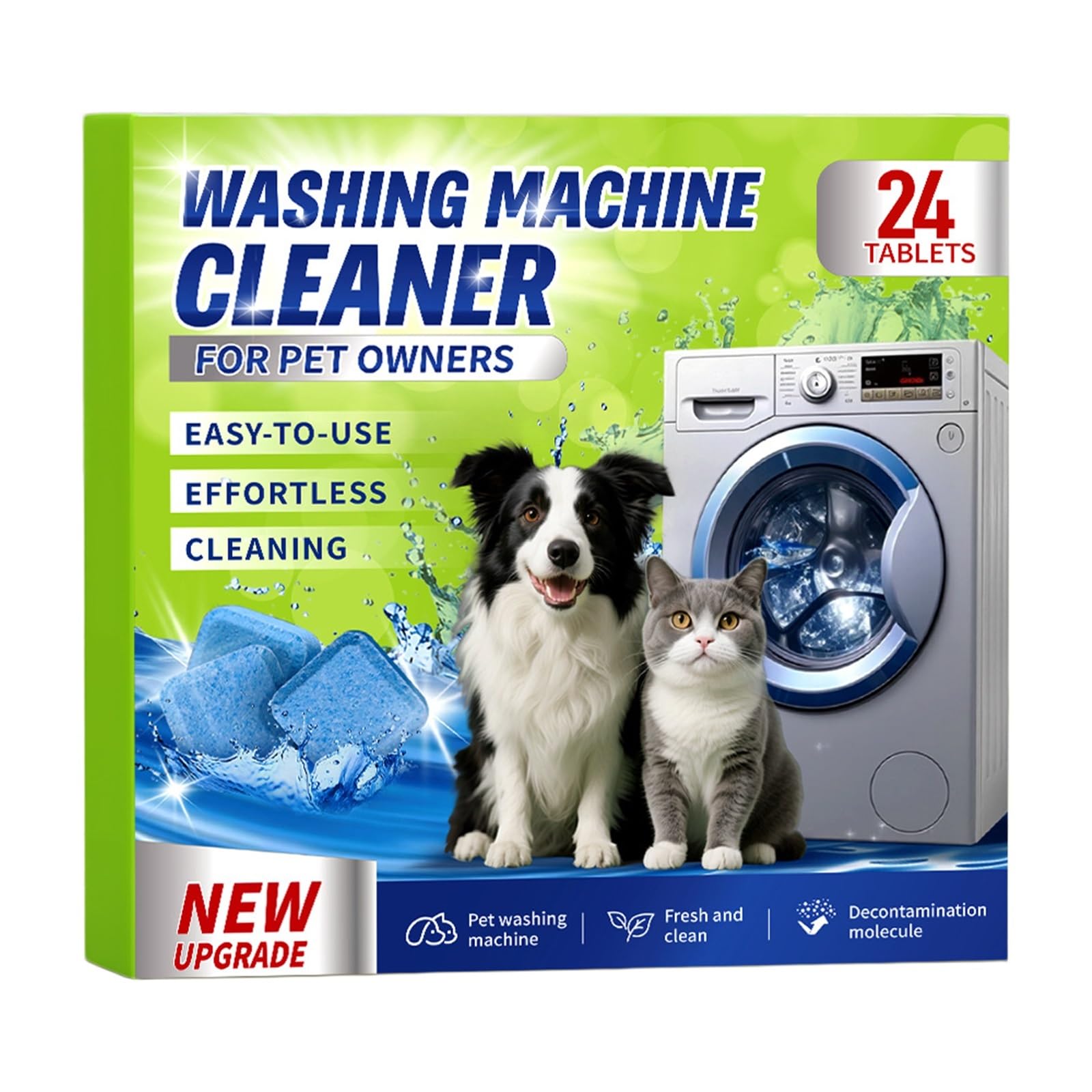 washing machine cleaner Waschmaschinenreiniger-Tabletten, 12 Stück, Geruchs- und Fleckenentferner, Tiefenreinigung