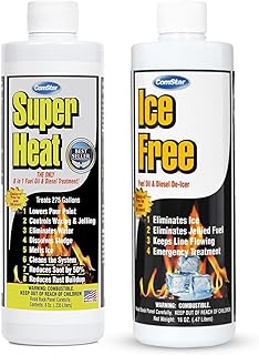 Comstar Ice Free 16 oz + Super Heat 8 oz Fuel Treatment Bundle - Prevents Fuel Jelling, Melts Ice, Improves Combustion, Reduces Soot, Cleans System (60-180)