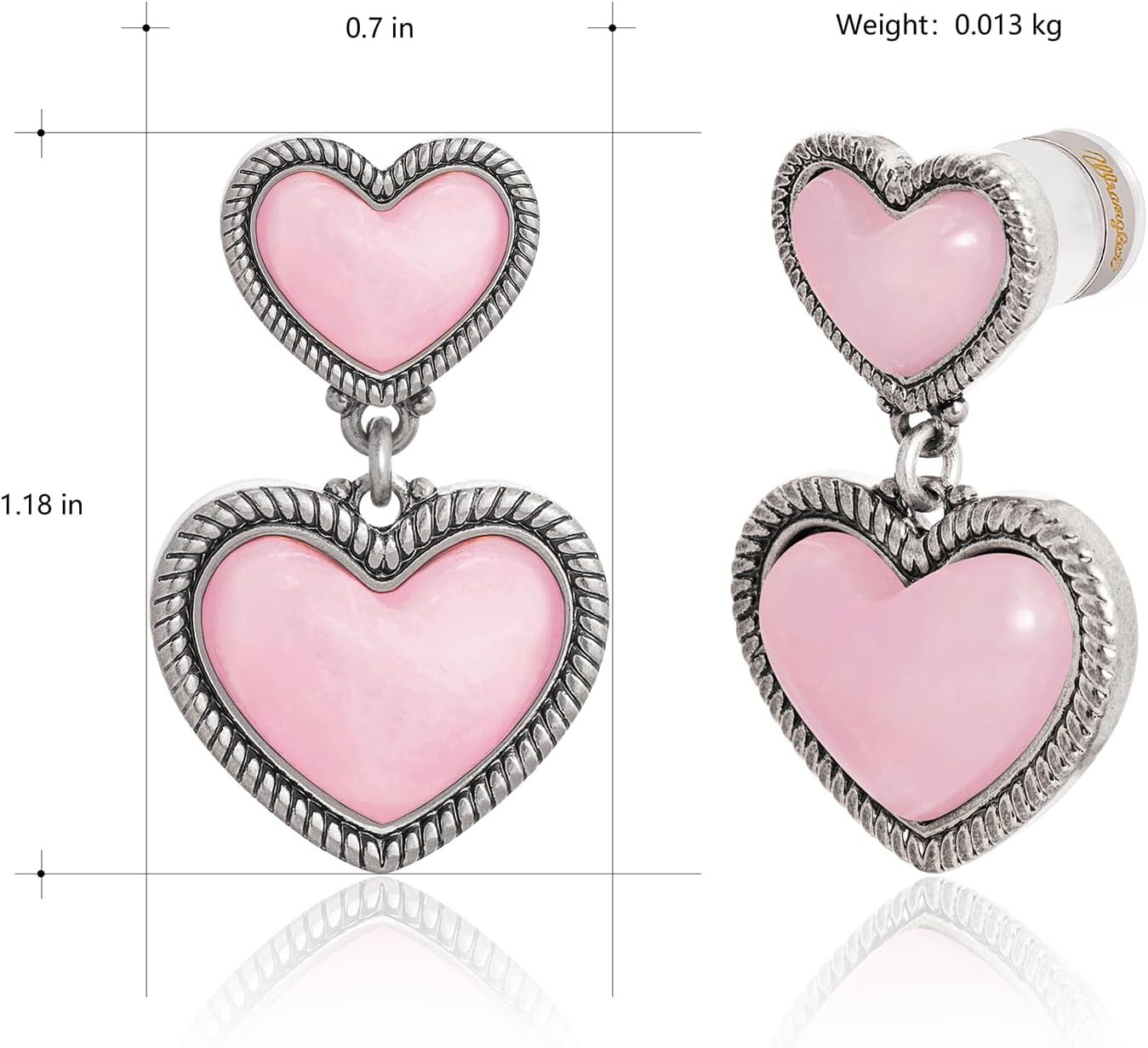 Wrangler Western Turquoise Heart Dangle Earrings for Women Statement Gold Plated Affection Cowgirl Drops Jewelry - Image 6