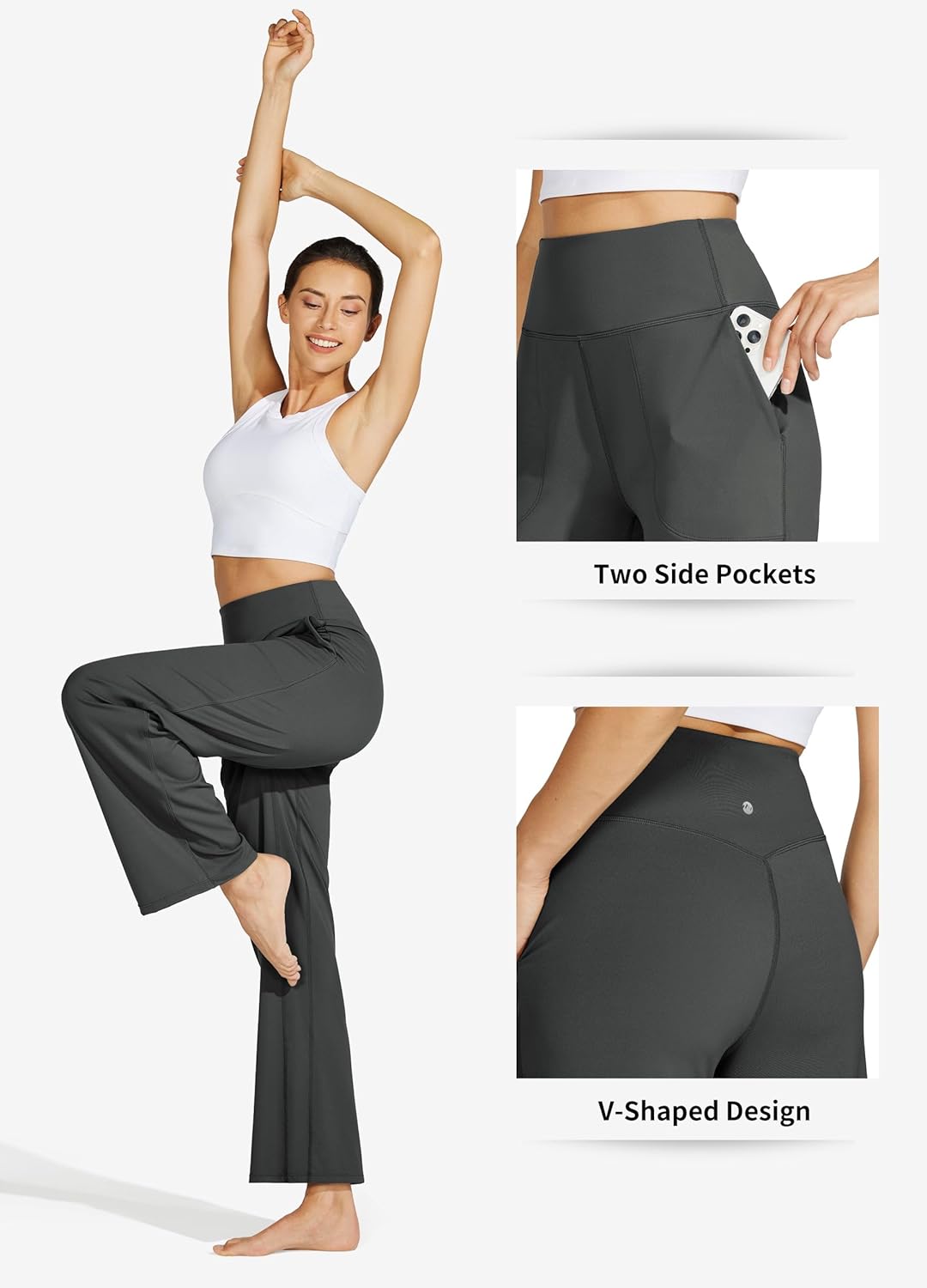 Willit Women's Wide Leg Yoga Pants with Pockets Stretch Loose High Waist Comfy Soft Casual Lounge Sweatpants 28"/30" - Image 4