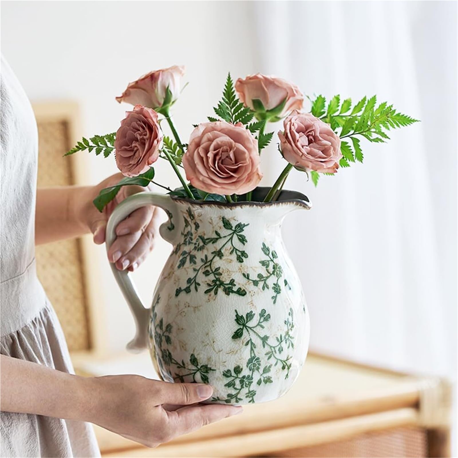 Vase rustique en céramique de haute qualité au style rétro chic
