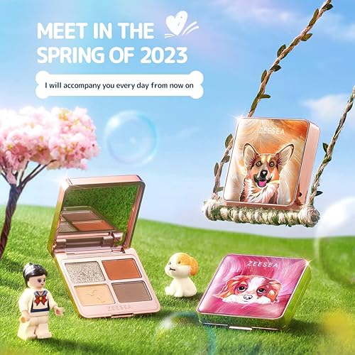 Miniatura 4 de zeesea Tipsy Kitty Paleta de sombras de ojos cuádruple, sombra de ojos impermeable para Catgirls, sombra de ojos mate, paleta de sombra de ojos