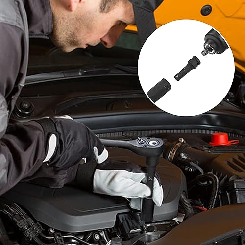 Miniatura 7 de Juego de 35 llaves de impacto de 1/2", acero CR-V SAE y métrico profundo, incluye mango de trinquete de 72 dientes y barra de extensión