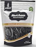 ANAR Black Raisin16oz (454g) | 100% Natural & Seedless | Kishmish کشمش سياه | Sweet & Unsulfured | Best for Cooking, Snacking & Cookies | Resealable bag | Grown in Afghanistan | Pack of 1 (Medium)