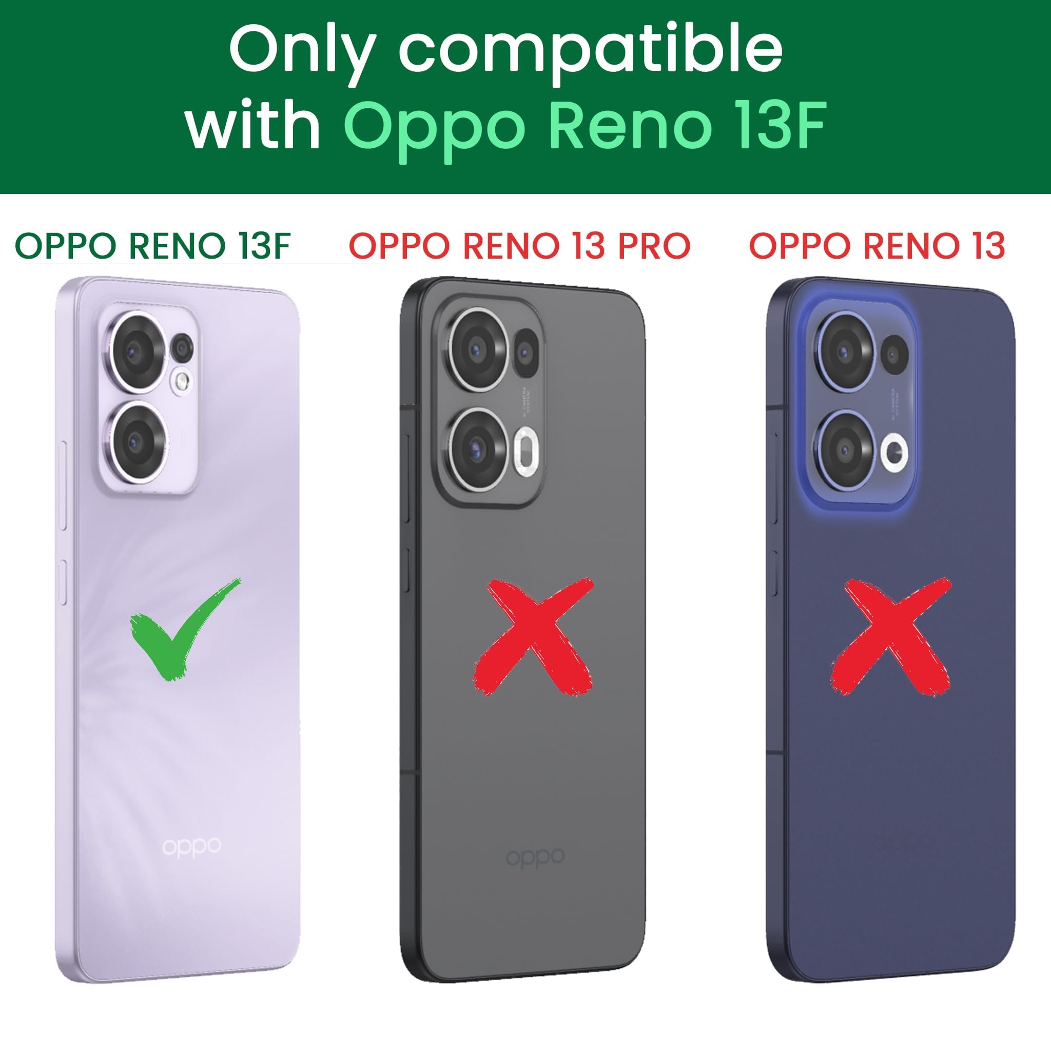 DL3 Mobilak Case Back Cover for Oppo Reno13 F/Reno 13F, Sleek Frosted Translucent Back Only Compatible with Wireless Magnetic Accessories | Anti-Scratch Shockproof Phone Case (Black)